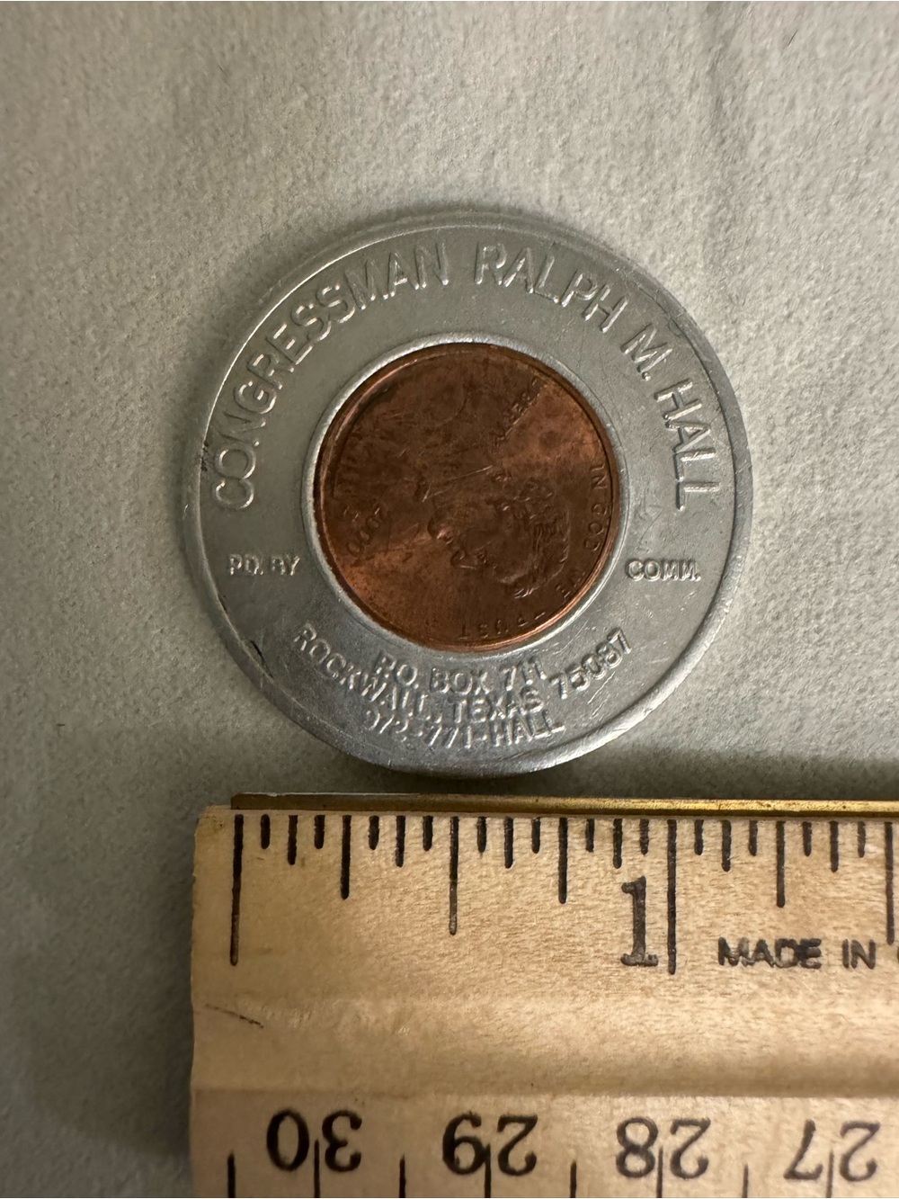Political Campaign Token Ralph Hall 2000 Collectible - Picture 2 of 5